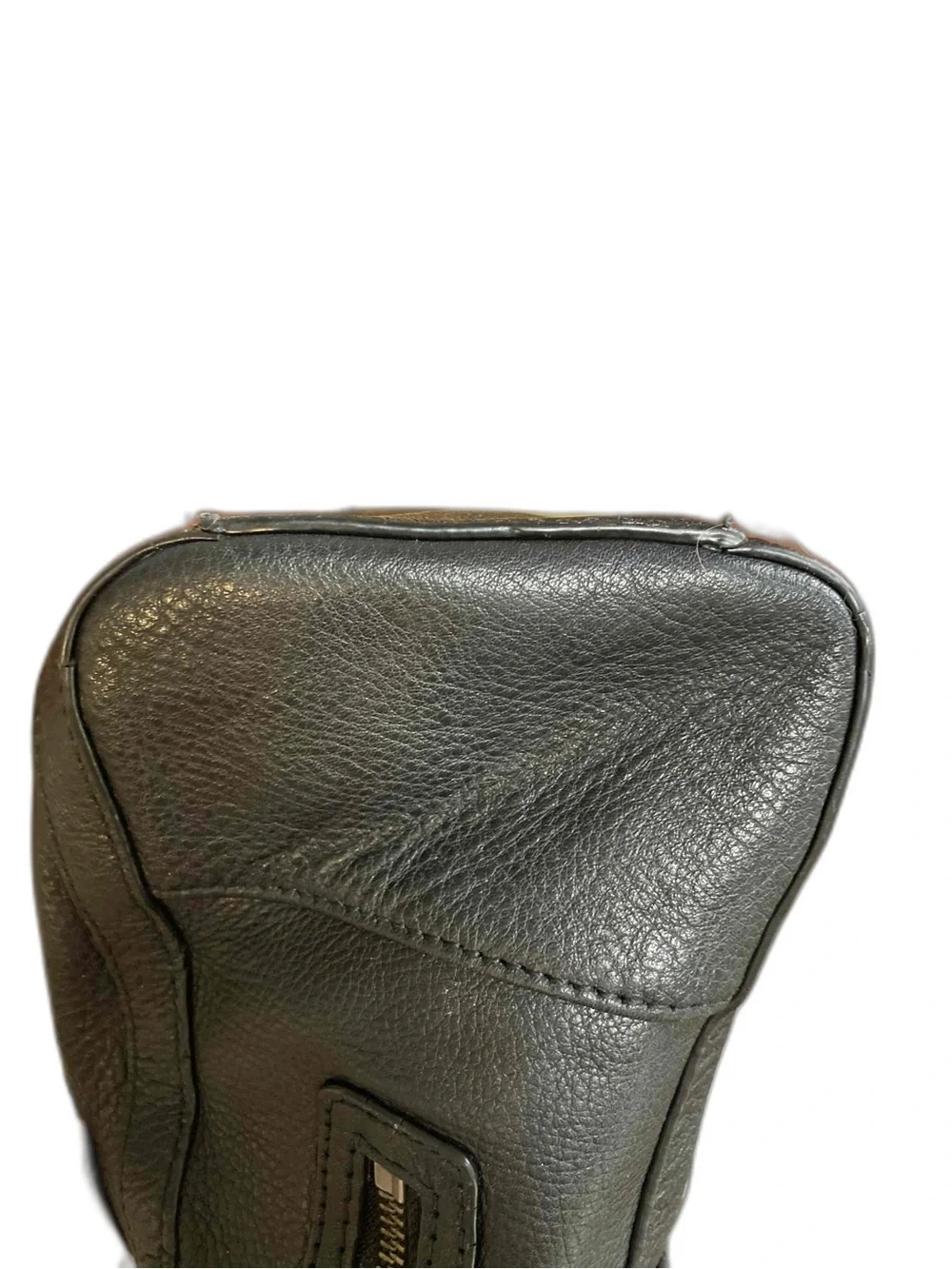 Kenneth Cole Reaction Textured Leather Front Center Zip Shoulder Bag
